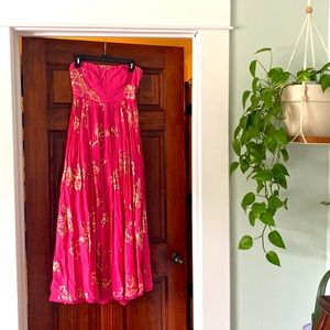 Free People strapless tie back dress